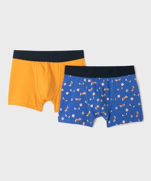 Boxers en coton stretch uni et motifs jeu vidéo garçon (lot de 2) vue1 - GEMO 4G GARCON - GEMO
