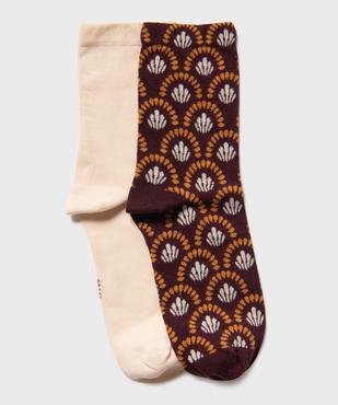 Chaussettes à motifs fleuris femme (lot de 2) vue1 - GEMO(HOMWR FEM) - GEMO