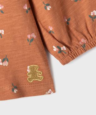 Blouse à manches longues en jersey de coton flammé fleuri bébé fille - LuluCastagnette vue2 - LULUCASTAGNETTE - GEMO
