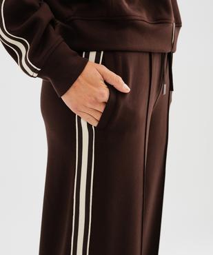 Pantalon de jogging large avec bandes latérales femme vue2 - GEMO(FEMME PAP) - GEMO