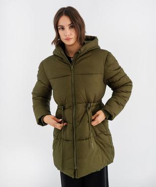 Doudoune mi-longue à capuche femme vue1 - GEMO(FEMME PAP) - GEMO