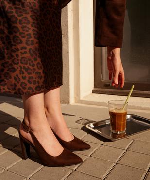 Escarpins slingback à talon haut et bout pointu femme - Follow Me vue7 - FOLLOW ME - GEMO