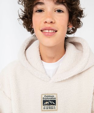 Sweat à capuche en sherpa garçon vue1 - GEMO (JUNIOR) - GEMO