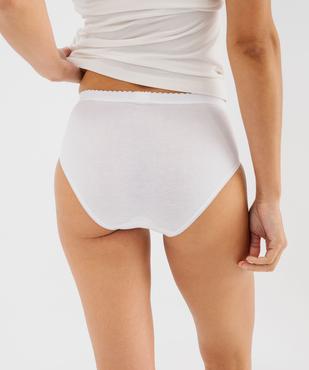 Culotte midi en coton stretch et dentelle femme - Sloggi vue4 - SLOGGI - GEMO
