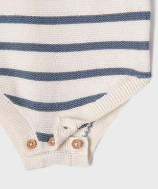 Combinaison rayée en maille bébé garçon vue2 - GEMO(BB COUCHE) - GEMO