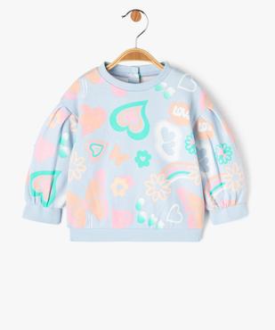 Sweat à manches bouffantes avec motifs colorés bébé fille vue1 - GEMO 4G BEBE - GEMO