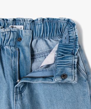Jean wide leg avec ceinture élastique ajustable fille vue3 - GEMO (ENFANT) - GEMO