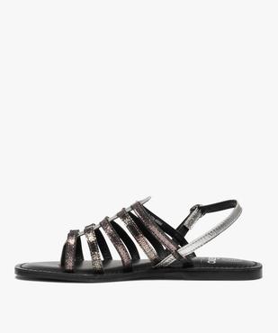 Sandales femme à brides style spartiates dessus cuir brillant vue3 - GEMO (CASUAL) - GEMO