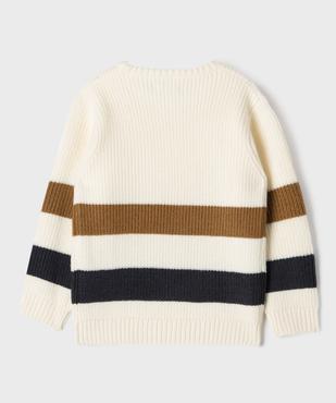 Pull rayé en grosse maille garçon vue5 - GEMO (ENFANT) - GEMO