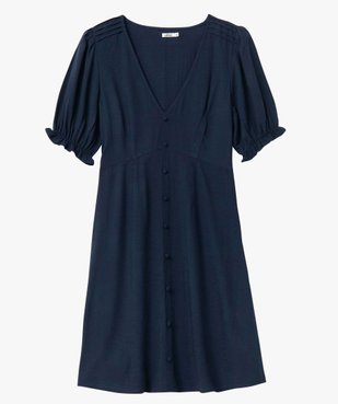 Robe femme à manches courtes avec boutons fantaisie vue4 - GEMO(FEMME PAP) - GEMO