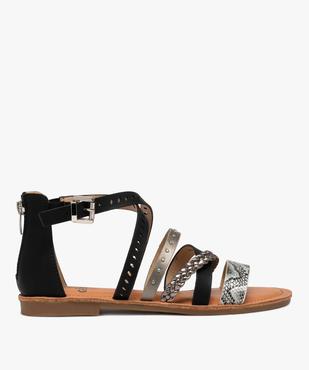 Sandales femme à talon fermé et brides fantaisie vue1 - GEMO (CASUAL) - GEMO