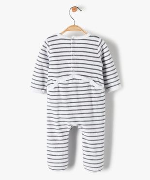 Pyjama bébé garçon en velours rayé et brodé vue4 - GEMO(BB COUCHE) - GEMO