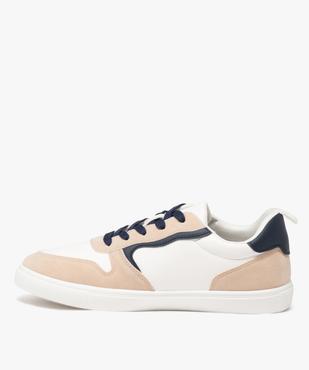 Baskets homme tricolores et bi-matières à lacets vue3 - GEMO (SPORTSWR) - GEMO