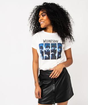 Tee-shirt manches courtes imprimé femme - Wednesday vue1 - WEDNESDAY - GEMO