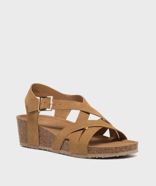 Sandales à talon compensé en suédine femme vue2 - VALENTINA BALDA - GEMO