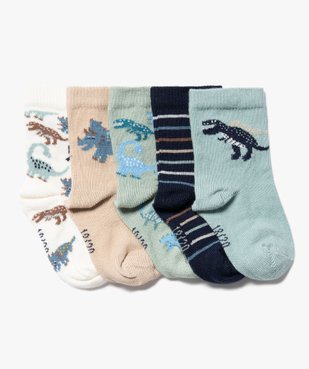 Chaussettes à motifs dinosaures bébé (lot de 5) vue1 - GEMO 4G BEBE - GEMO