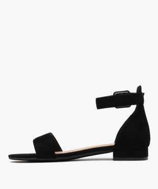 Sandales en velours à petit talon plat et bride à boucle femme vue3 - VALENTINA BALDA - GEMO