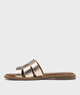 Mules femme plates dessus larges brides unies vue4 - FOLLOW ME - GEMO
