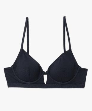 Haut de maillot de bain corbeille en maille gaufrée femme vue4 - GEMO 4G FEMME - GEMO