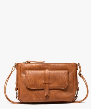 Sac besace zippé en matière grainée femme vue1 - GEMO (ACCESS) - GEMO