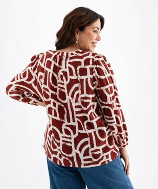 Blouse imprimée gaze de coton femme grande taille  vue3 - GEMO (G TAILLE) - GEMO
