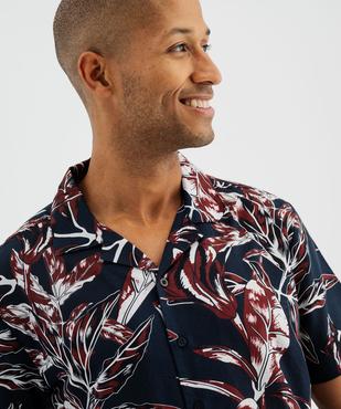 Chemise manches courtes à motif feuillage homme vue2 - GEMO (HOMME) - GEMO