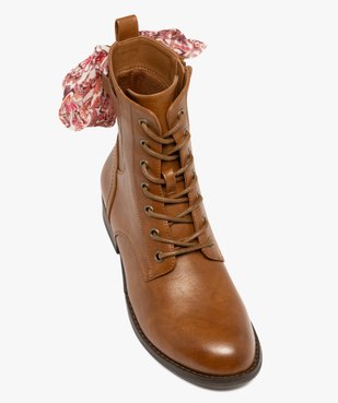Bottines femme à lacets et à zip avec foulard fantaisie vue6 - GEMO (CASUAL) - GEMO