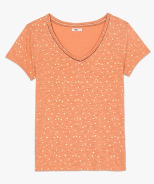 Tee-shirt femme à manches courtes avec motifs pailletés vue4 - GEMO(FEMME PAP) - GEMO