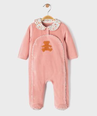 Pyjama en velours côtelé ouvert devant bébé fille - LuluCastagnette vue1 - LULU CASTAGNETTE G4G D - GEMO