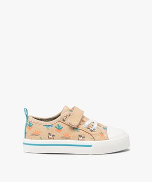 Baskets en toile imprimée avec scratch et lacets élastiques garçon vue1 - GEMO 4G GARCON - GEMO