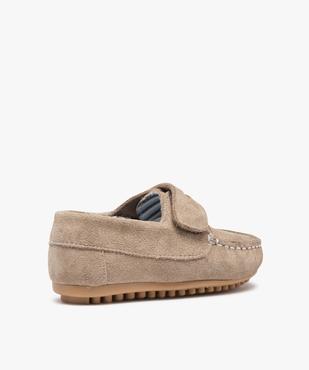 Mocassins garçon dessus cuir retourné fermeture scratch vue4 - GEMO (ENFANT) - GEMO