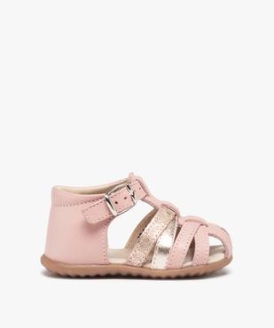 Sandales premiers pas bébé fille à brides en cuir vue1 - GEMO(BEBE DEBT) - GEMO
