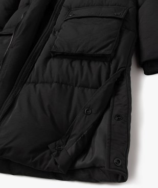 Parka longue à capuche et dessus déperlant fille vue3 - GEMO (JUNIOR) - GEMO