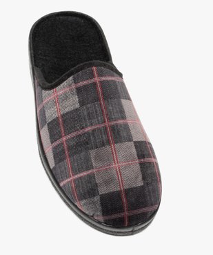 Chaussons homme mules en velours à carreaux vue5 - GEMO 4G HOMME - GEMO