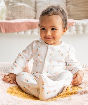 Pyjama dors-bien imprimé en coton fermeture devant bébé fille vue1 - GEMO 4G BEBE - GEMO