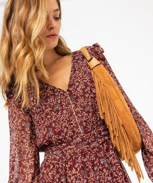 Robe longue à manches longues motif fleuri femme vue2 - GEMO(FEMME PAP) - GEMO