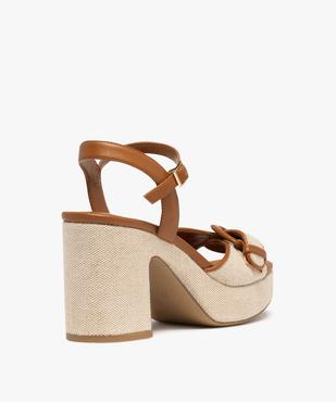 Sandales à talon plateforme en toile femme vue5 - FOLLOW ME - GEMO