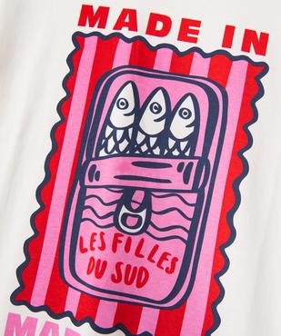 Tee-shirt manches courtes en jersey de coton imprimé graphique fille vue2 - GEMO 4G FILLE - GEMO