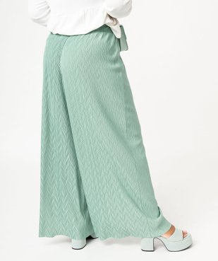Pantalon large en maille gaufrée femme grande taille vue3 - GEMO (G TAILLE) - GEMO