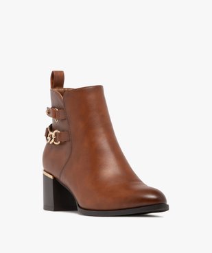Boots femme à talon carré avec liseré doré et brides fantaisie vue2 - GEMO(URBAIN) - GEMO