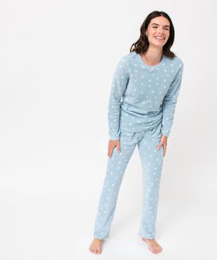 Pyjama imprimé en maille polaire femme vue1 - PREMIER PRIX BY GEMO - GEMO
