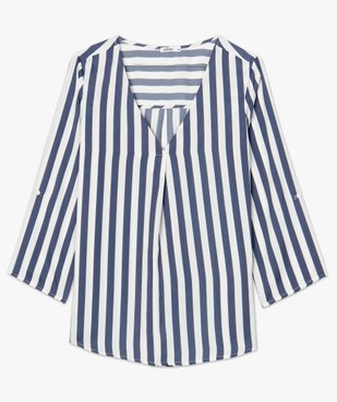 Blouse femme à rayures avec col V vue4 - GEMO(FEMME PAP) - GEMO