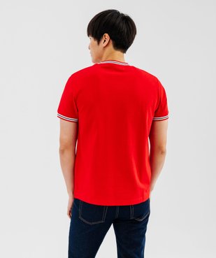 Tee-shirt manches courtes avec finitions tricolores homme vue3 - GEMO (HOMME) - GEMO