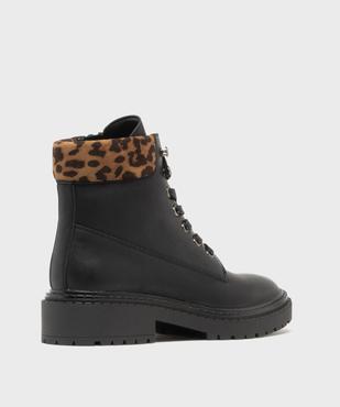 Boots à lacets et zip avec col texturé femme - Valentina Baldano vue5 - VALENTINA BALDA - GEMO