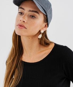 Tee-shirt manches longues en maille fantaisie femme vue3 - GEMO(FEMME PAP) - GEMO