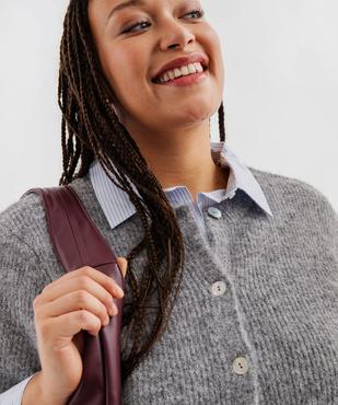 Gilet manches courtes en maille douillette femme grande taille vue2 - GEMO (G TAILLE) - GEMO