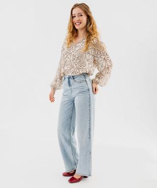 Blouse à manches longues imprimée en voile femme vue5 - GEMO 4G FEMME - GEMO