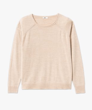 Pull à col rond finitions roulottées femme vue4 - GEMO(FEMME PAP) - GEMO