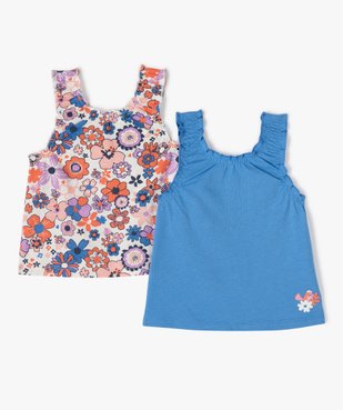 Débardeur bébé fille imprimé finition troncée  (lot de 2) vue1 - GEMO(BEBE DEBT) - GEMO
