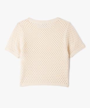 Pull court ajouré à manches courtes fille vue3 - GEMO (JUNIOR) - GEMO